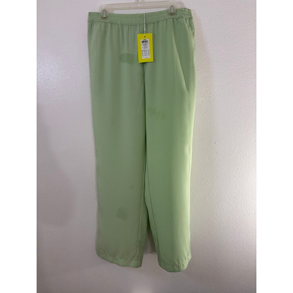 NWT JJXX Green High Waist Pants Solid Relaxed Women Size XL